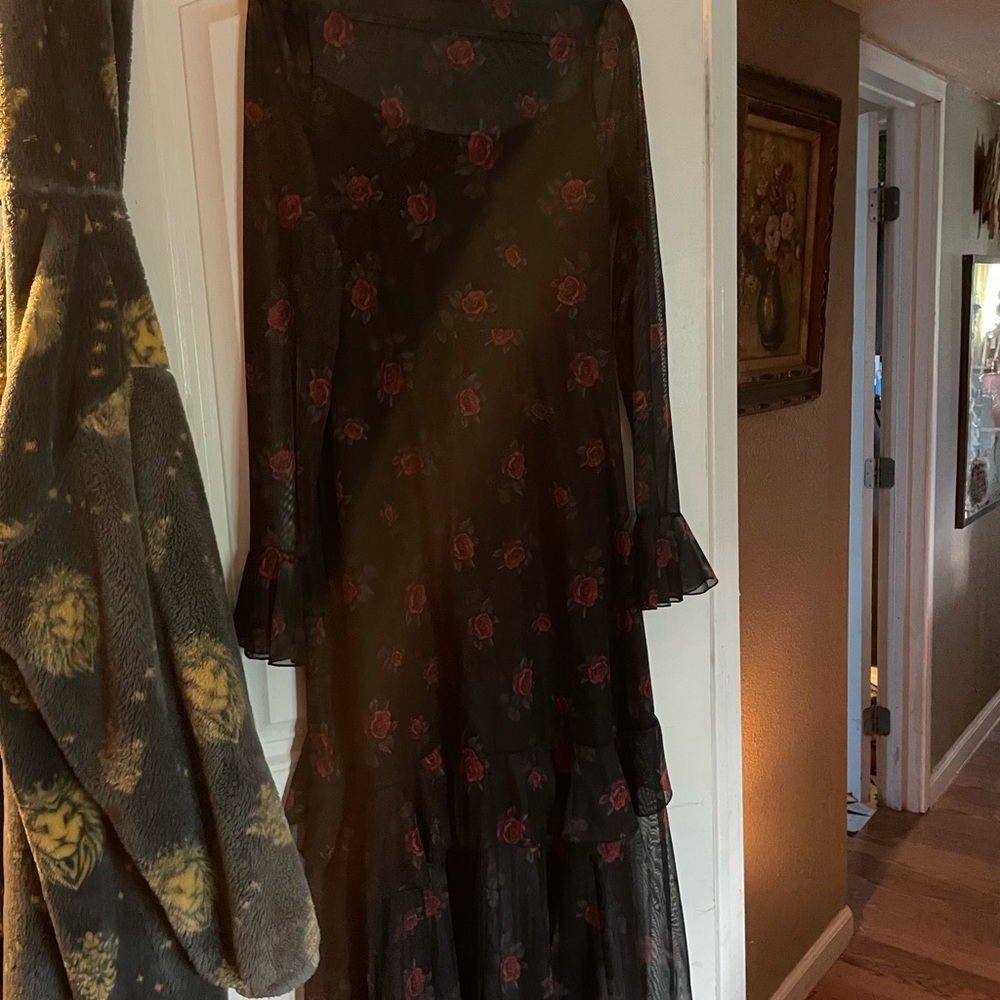 Elegant Black Floral Dress